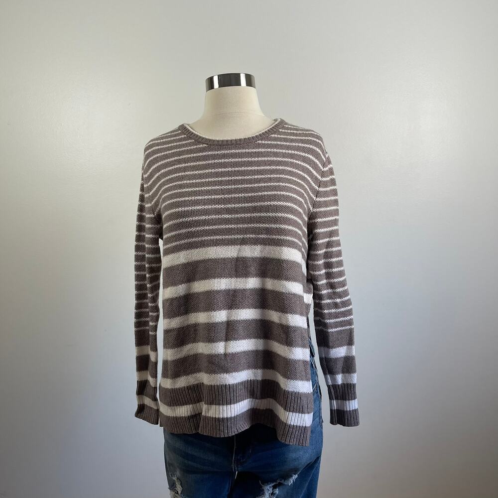 Athleta • Stripe Kennewick Sweater Walnut
